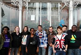 International orientation programme students outside the Grande Hotel