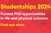 PhD doctoral studentships 2024 - open for applications now